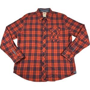 Levi's Button Up Shirt Flannel Men's XL Red Buffalo Check Y2K Grunge Outdoors